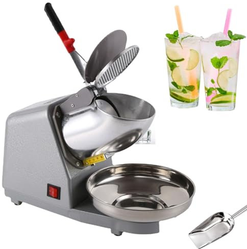 Machine à glace pilée, machine à cônes de neige, broyeur à glace avec lame en acier inoxydable, cuisine électrique for glace pilée et cône à neige (380 W 2200 tr/min) également livré avec une pelle