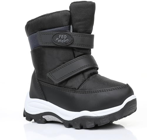 Felabo Boys Girls Snow Boots Winter Boots Water Resistant Slip Resistant Cold Weather Shoes (Toddler/Little Kid)