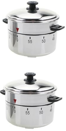 Cabilock 2pcs Battery- Kitchen Timer Mechanical Timer Tea Kettle Design Cooking Reminder