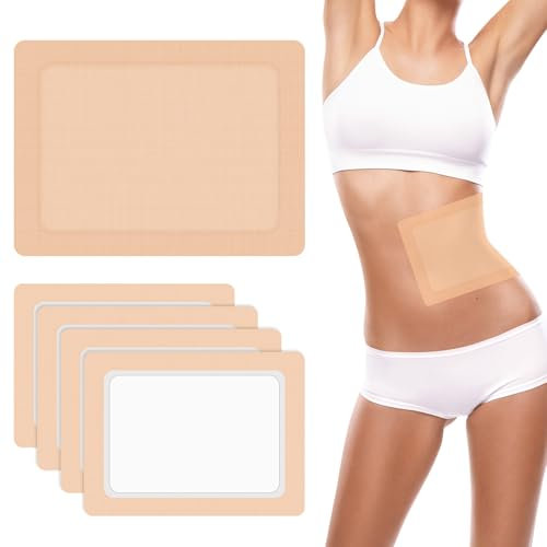 20Pack Castor Oil Pack Wrap Castor Oil Pack Wrap Kit for Liver Detox Aid Sleep Highly Absorbent Self-Adhesive Castor Oil Wrap Organic Cotton, No Wash Easy to Use Anti-Seepage