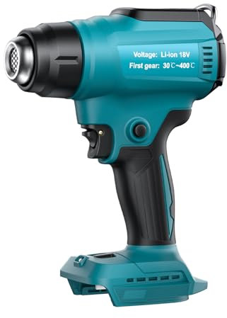 Heat Gun for Makita 18V Battery (No Battery), Cordless Hot Air Gun with 4 Nozzles, Battery Heat Gun for Welding, Bending Pipes, Colour Removal