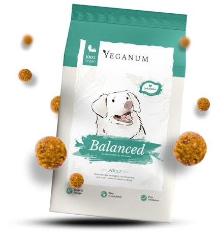 Veganum Balanced 100 Prozent Veganes Trockenfutter mit MEATLIKE Formel für Hunde Bedarfsdeckende nachhaltige und tierversuchsfreie Hundenahrung PETA Verifiziert Adult Hunde (3kg)