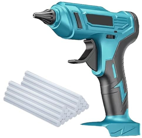 Akku-Klebepistole Kompatibel mit Makita 18V Akkus BL1840 BL1850b, 18V Akku-Heißschmelzpistole mit 10x 11mm-Klebestiften, ideal für Reparaturen, Basteln, Heimwerken (ohne Batterie)