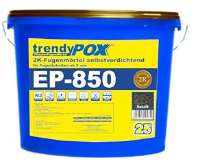 2K Fugenmörtel selbstverdichtend EP-850-25 kg (basalt) | für Fugenbreite ab 3 mm | trendyPOX