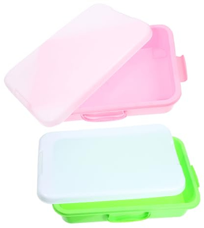 SUPVOX 2pcs Sandbox with Lid Portable Sensory Bin for Crafts Sturdy Plastic Play Tray with Handle Ample Storage for Beads Sand Essentials