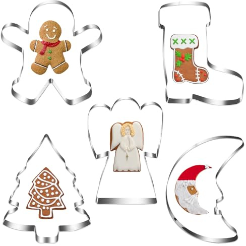 Ausstechformen Weihnachten Edelstahl Set – 18-teiliges Plätzchenausstecher Set mit Weihnachtsmotiven in 3 Größen – Keksformen für Plätzchen, Kuchen, Desserts, Backspaß für die ganze Familie