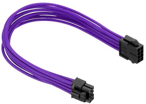 PATIKIL CPU Power Cable 12 Inch(30cm) 18AWG 12V, 1Pcs CPU 8 Pin Male to 8 Pin(4+4 Detachable) Male for Motherboard Power Adapter, Black Purple