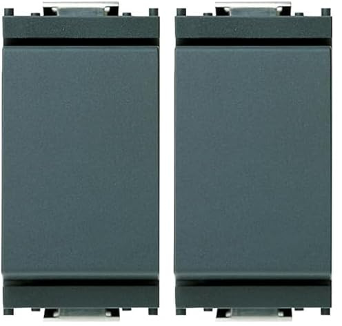 VIMAR 0R16001 Idea Interruttore 1P 16 AX 250 V, grigio. Max 200 W per lampade con ballast integrato (IEC 60669-1:2017), 1 pezzo (Confezione da 2)