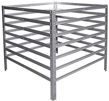 shelfplaza® HOME Komposter Metall 100x90x90 cm/Komposter 810 Liter/Komposter Stecksystem als Garten Komposter Metall verzinkt als Kompostierer für Garten Komposthaufen Metall/Kompost