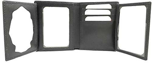 YOJAN PIEL | Cartera Portaplaca En Cuero Negro para Policía Nacional (100% Piel) | Complementos para Hombre de Estilo Atemporal y Elegante Originales