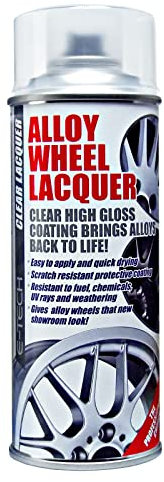 E-TECH Clear Alloy Wheel Lacquer Chip Resistant Wheel Refurbishment 400ml Can