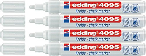 edding 4090-4095 Fenster-/Kreidemarker (2-3 mm, weiß, 4)