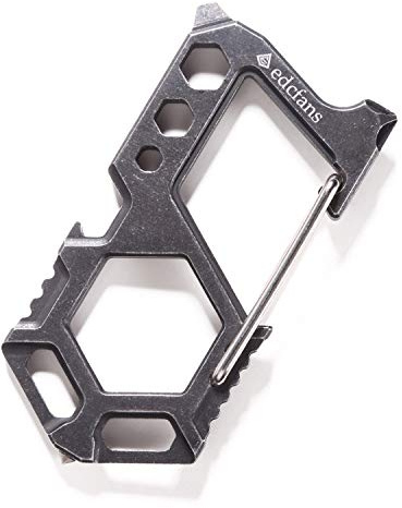 Carabiner Keychain Stainless Steel Multitool - 11 in 1 Tactical Emergency Survival Gear - Glass Breaker,Bottle Opener, Wrench, Screw Drivers, Key Clip, EDC Pocket and Backpack Tool