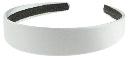 Damen Herren 2,5 cm Satin breites Stirnband Alice Band (Silber)