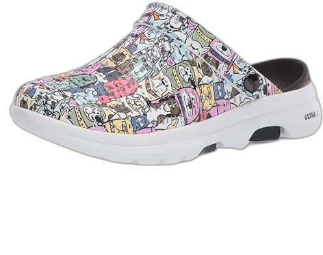 Skechers Damen Foamies Go Walk 5-Dog Lover Holzschuh, Schwarz/Multi, 40 EU