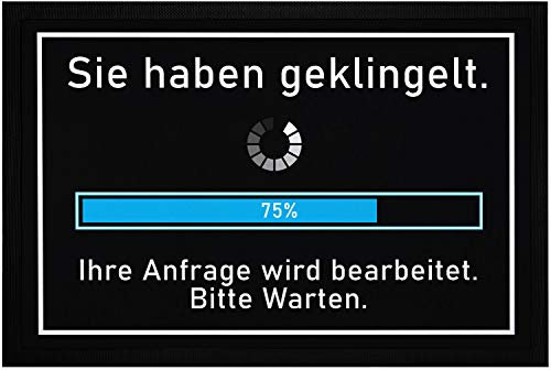 MoonWorks® Fußmatte mit Spruch lustig Sie haben geklingelt Ihre Anfrage Wird bearbeitet Loading rutschfest & waschbar schwarz 60x40cm