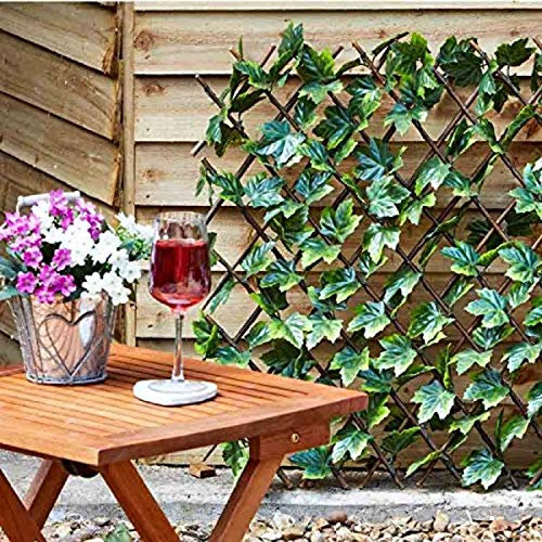 Garden Mile Panel de protección de hojas de arce, pantalla de privacidad para jardín, enrejado artificial, panel de pared para vivir, topiario, enrejado expandible, valla de privacidad, 180 x 90 cm