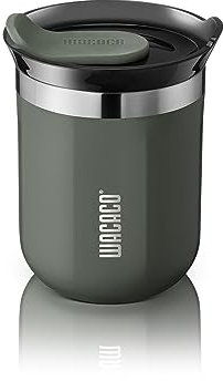 WACACO Octaroma Classico Tazza Termica Caffe con Isolamento Sottovuoto, Bicchiere da Viaggio in Acciaio Inossidabile a Doppia Parete con Coperchio, 6 fl oz (180ml), Grigio