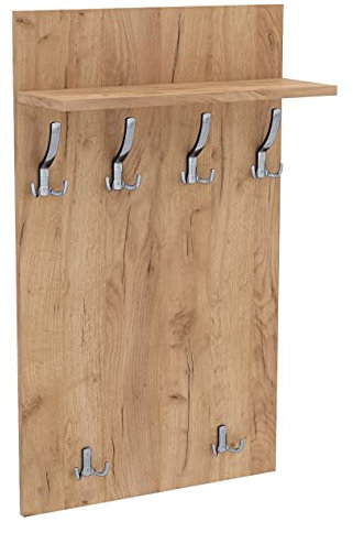 AKKE 100x60 | MAXI Garderobenpaneel Wandgarderobe Garderobe Wandpaneel Kleiderstange CHROM | GOLD CRAFT