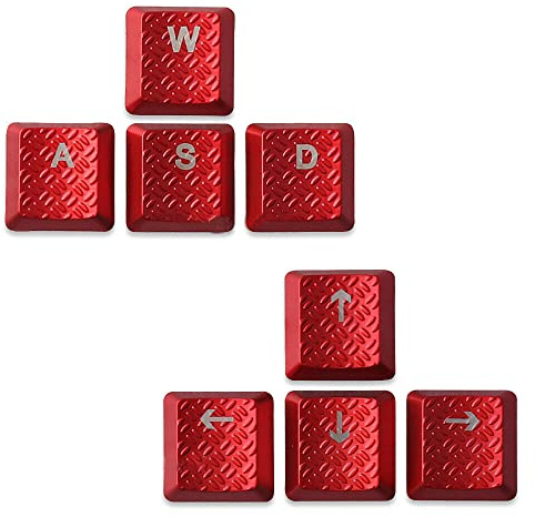 Texture Tactility Tastenkappen mit Hintergrundbeleuchtung für Logitech G813/G815/G913/G915 TKL RGB mechanische Gaming-Tastatur (WASD + Pfeiltasten) (rot)