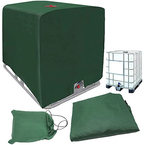 Rouzin IBC Tank Abdeckung 1000L, IBC Wassertank Abdeckung Wasserdicht 120x100x116cm, IBC Container Abdeckung Outdoor 210D Oxford IBC Schutzhülle Wetterfest