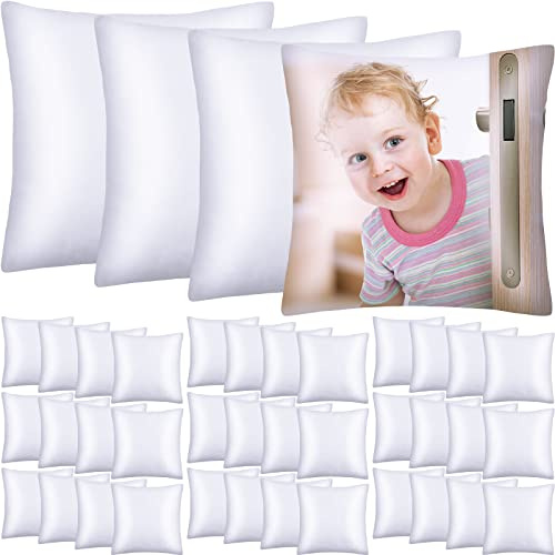 Chumia 40 Pieces Sublimation Throw Pillow Covers 14 x 14 Inch Polyester Blank Cushion Covers Heat Transfer Cases with Invisible Zipper for Heat Press Printing, No Pillow Insert