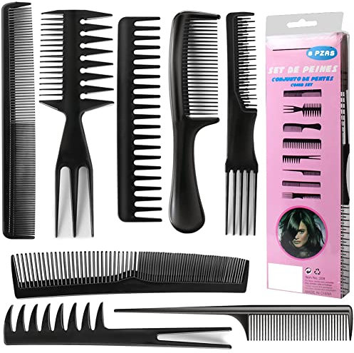 Hair Combs Set, 8 Pcs Hairdressing Combs Set Professional Hair Styling Comb Portable Set Fine Wide Tooth Comb Anti Static Heat Resistant Combs for Women Men Salon Home