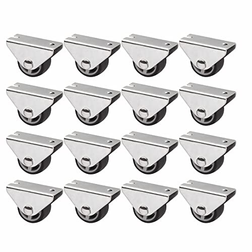 SOTECH 16er Set Kastenrolle PASSAU Ø 25 mm dunkelgrau Möbelrolle | für Unterbaumontage leise und bodenschonend Ideal für Bettkästen und Bodenschubladen