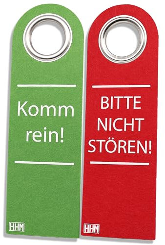 2 Stück HHM® bitte nicht stören Schild, Komm rein! Büro Gadgets - nicht stören Türschild aus Filz. Ideal als Zimmer Einrichtung oder Türschild im Büro