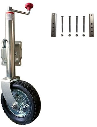 QICBYING Anhänger Stützrad - Anhänger Stützrad Halterung, mit 25,4-cm-Rad, robuster Drehhalterung, Bootsanhänger-Wagenheber mit 900 kg Tragfähigkeit, 26 cm vertikalem Hub, drehbarem Zungenheber