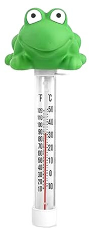 Fenteer Schwimmendes Pool-Thermometer „Frosch“ mit Schnur, leicht ablesbares Wasserthermometer für Babybadewanne, Angelteich, Dusche, Planschbecken