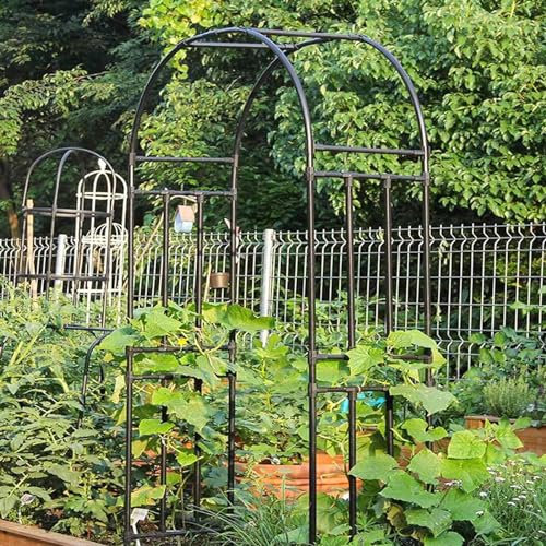 Arco Von Rosenpavillon Im Gartenbogen In Metallstahlbug Für Kletterpflanzen Breite 120-320 cm Höhe 240 cm Für Hochzeiten, Festivalfarm Und Garten (Farbe: Schwarz, Größe: 180x240 cm/5,9x7.9f