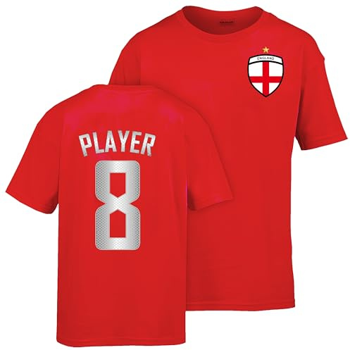 Varsany Personalised England Football T-Shirt: Adult England T-Shirt, Custom Top for Fans - England Top