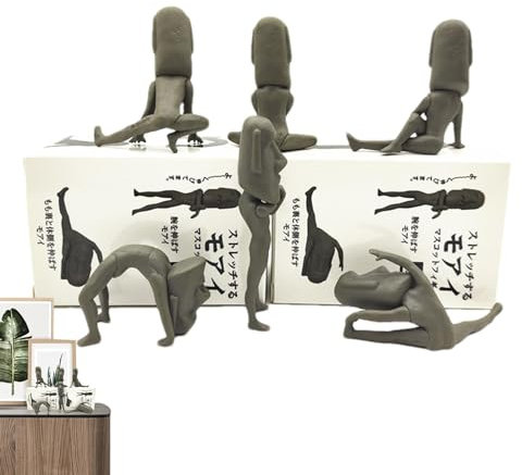 zwxqe -Statue, Dekoration, Osterinsel, Skulptur, Dehnübung, Statue, Dekoration, Fitness, Ostersteinmodell für Yoga-Raum und Fitnessstudio