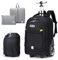 BAGZY 45x36x20 easyJet Reiserucksack Handgepäck, Laptop Rucksack 15,6 Zoll Handgepäck mit 2 Rädern, Trolley Carry-On Rucksack Business Rolling Aktenkoffer mit Sicherheitsschloss (Schwarz)