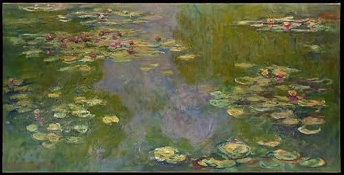 PTLYE Ölgemälde Wand Bild Auf Leinwand Leinwand Kunst Seerosen Claude Monet Leinwandbilder Bild für Wanddekoration 60x90cm