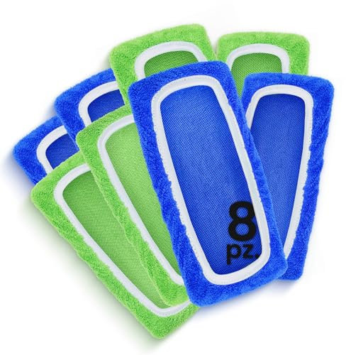 HOUSY Staubtücher, kompatibel mit Swiffer Mop – Mikrofaser-Schwammkappen für Bodenwischer (4 Stück Grün und 4 Stück Blau, Einheitsgröße)
