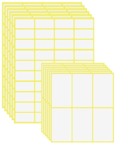 MYGLOAR 780 Stück Weiße selbstklebende Etiketten Blanko Beschriftungsetiketten in 19x38mm & 32x64mm Für Preisschilder & Namensetiketten