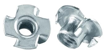 T-Muttern Vierzackig Unverlierbar， M3 M4 M5 M6 M8 M10 Vier-Klauen-Mutter, verzinkte Mutter, T-Mutter, blinder Zackeneinsatz, T-Mutter, Holzmöbel(10pcs,M10)
