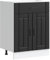 vidaXL Lucca Kitchen Base Cabinet - Black Engineered Wood Storage Unit with Adjustable Feet - 60x46x81.5 cm