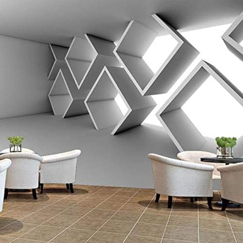 XLMING Kubischer Zement Grau 3D Tapete Wohnzimmer Sofa Schlafzimmer Esszimmer Home Dekoration Wand-400cm×280cm