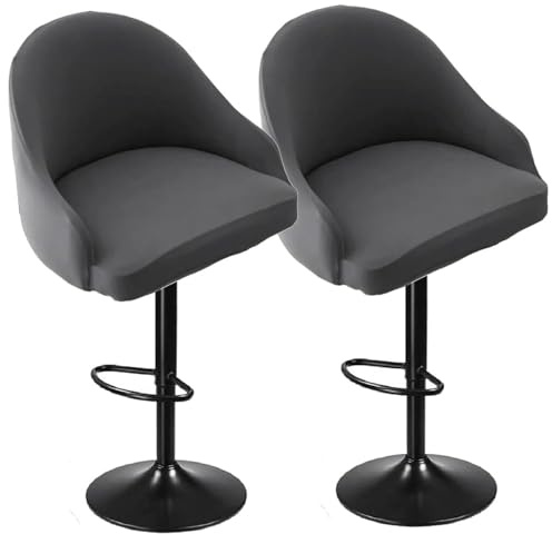 MSNCS Coprisedie Girevoli Bar Alto Schienale Foderato Elasticizzate Moderne Curve per Sgabello da Cucina (Color 1, 2pcs)