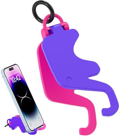 Mobile Phone Stand for Desktop, Desktop Animal Phone Support Key Ring, Creative Travel Phone Desk Holder Key Chain for Tablet, Reader, Mobile Phone