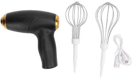 Sunicon Electric Hand Mixer, USB Rechargeable Portable Handheld Electric Whisk Egg Beater for Mixing Baking Cooking (Black)