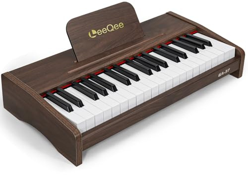 LeeQee 37-Key Wooden Kids Piano Keyboard Education Instrument Toy for Kids