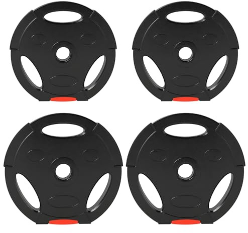 SPORTNOW Juego de Discos Pesas de 4 Piezas Discos de Pesas Total 25 kg 2x7,5 kg 2x5 kg con Orificios de 25 mm para Mancuernas Barras Entrenamiento Casa Gimnasio