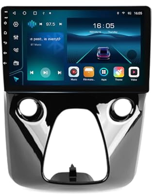Radio estéreo para coche BOBOBH de doble DIN con Android 13 para Peugeot 108/Toyota Aygo B40 2014-2021, estéreo para coche con pantalla táctil de 9 pulgadas con control de voz, Carplay, cámara de resp