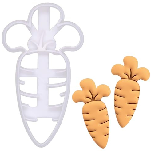 BAKERLOGY Emporte-pièce Carotte Mignonne - Emporte-pièce Légume pour Pâtisserie, Fondant, Biscuits et Artisanat, Idéal pour Pâques, Jardinage, Anniversaires et Fêtes à Thème Lapin