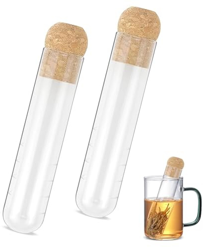 2 Stücke Teesieb Glas,Teesieb Aus Hitzebeständiges Glas Für Losen Tee,Mikroperforiert,Tea Strainer Mit Kork Für Verschiedene Lose Tees,Wie Dufttee,Oolong-Tee,Grüner Tee,Usw