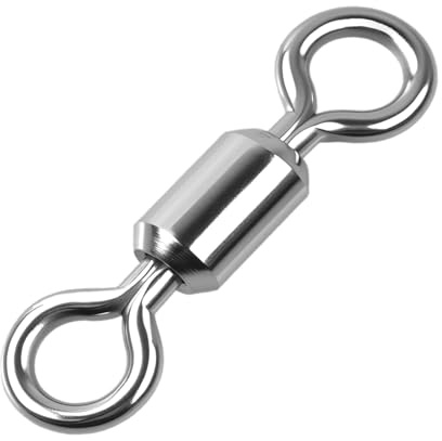 100 Pcs Fishing Swivels Saltwater, 100% 304 Stainless Steel Power Swivel Corrosion Resistance Barrel Swivels High Strength Freshwater Fishing Line Lure Leader Connectors (8# 0.39 / 80LB)